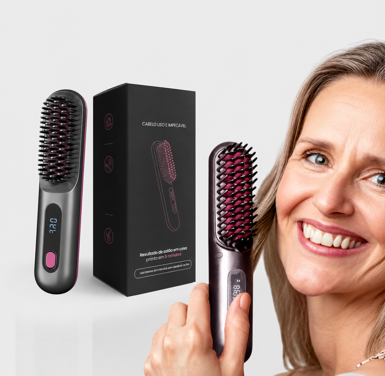 Escova Alisadora Portátil BeautyMax Pro